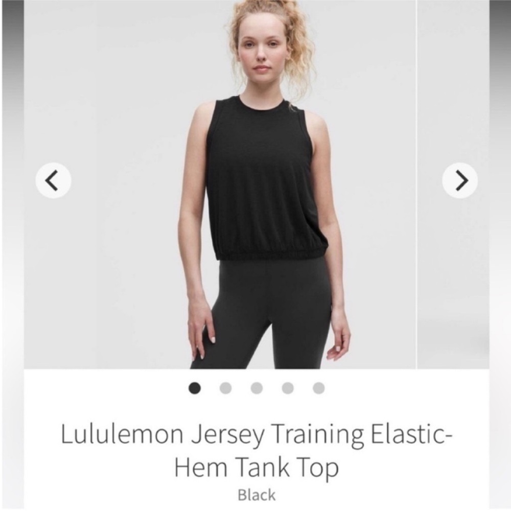 EUC lululemon athletica Black Jersey Training Elastic-Hem Tank Top